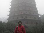 Travis in front of the pagoda