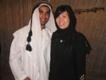 Sonya and Travis in the traditional Arabic clothes