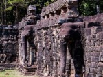 Protruding elephant heads along the Terrace of Elephants