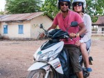 Sonya and Travis on their scooter in Battambang