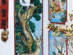 Chinese paintings at the entrance to the Chinese Temple