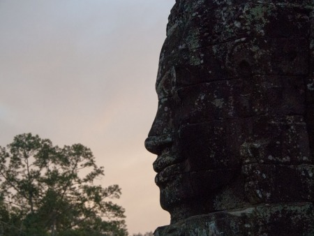 Silhouette of head at sunset