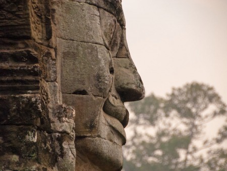 Silhouette of head at sunset