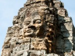 One of the many protruding heads of Bayon templ