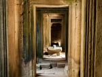 Framed corridors inside Bayon temple