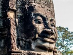 Protruding smiling face at Bayon