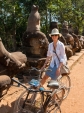 Sonya crossing the moat at the South entrance of Ankor Tom