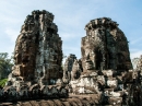 Protruding pillars of heads at Bayon temple