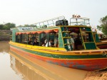 Wooden colourful tour boat