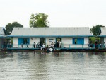 Floating school on Tonle Sap tributary