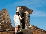Sonya with an Elephant at East Mebon