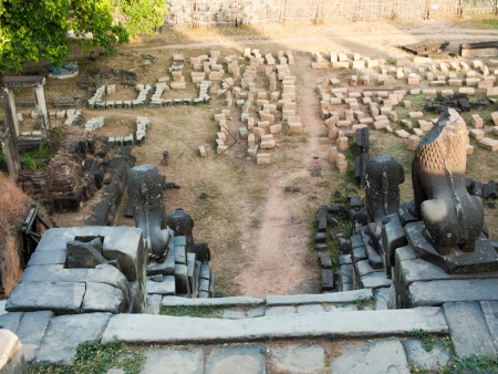 Ongoing restoration of Phnom Bakheng