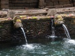 The spouts of water flowing into the bathing pools