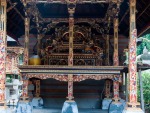 Intricate wooden temple structures