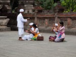 Traditional Balinese prayer at the Temple