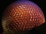 Epcot sphere at night