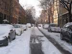 New York street with heavy snow