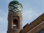 One of the many turquoise mosaic minarets