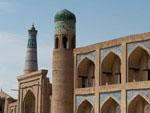 Mohammed Rakhim Khan Medressa with Islom-Hoja Minaret visible in the background
