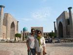 Sonya and Travis at the Registan, Samarkand