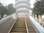 The handy escalator up to the pagoda