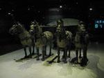 Bronze horse and carriage, part of exhibit; the crown of the bronze works