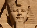 Close up of one of the Ramesses II statues