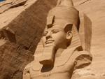 Close up of one of the Ramesses II statues