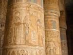 Medinet Habu Temple - Brightly decorated columns