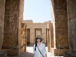 Medinet Habu Temple - Sonya under the inner Terrace