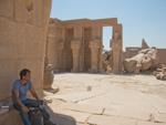 Ramesseum Temple - Travis taking a rest in the Second Court