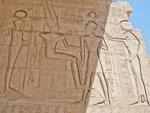 Ramesseum Temple - Amun giving Ramesses II ankh (key of life)