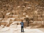 Travis at the steps of the Pyramid of Khufu