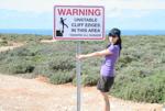 Sonya and Unstable Cliff Edges sign