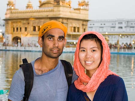 Travis and Sonya at the Golden Temple