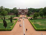 View of the west gate and Charbagh style gardens from Humayun's Tomb