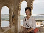 Sonya with Lake Pichola in the background