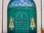Brightly painted door of the City Palace