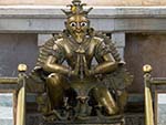 Scary bronze statue of a Garuda