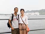Sonya and Travis at Lal Ghat located on Lake Pichola