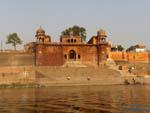 One of the many religious buildings found on the Ghats along the Ganges River