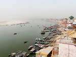 Ganges River viewed from the roof top of the hotel