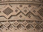 Intricate brick mosaics cover the Arg of Karim Khan's exterior East tower