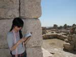 Amman Day Two - Sonya reading the Lonely Planet