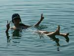 Dead Sea - Sonya floating in the Dead Sea