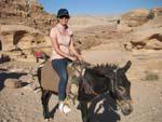 Petra Day One - Sonya on a Donkey