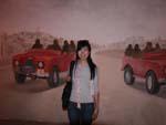 Royal Automobile Museum - Sonya and a car painting