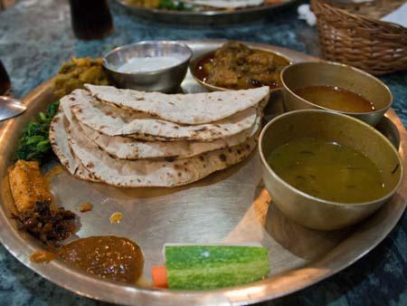 Daal bhaat, traditional Nepalese staple consisting of dal and rice