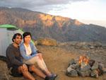 Sonya and Travis camping at Jebel Shams