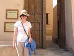 Sonya at the entrance to Nizwa Fort